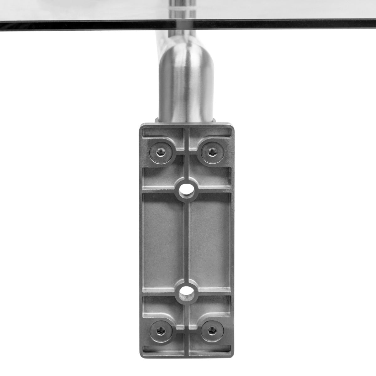 Tettoia in vetro trasparente con staffe in acciaio inox, design moderno e linee pulite, ideale per porte esterne di 144 x 80 cm
