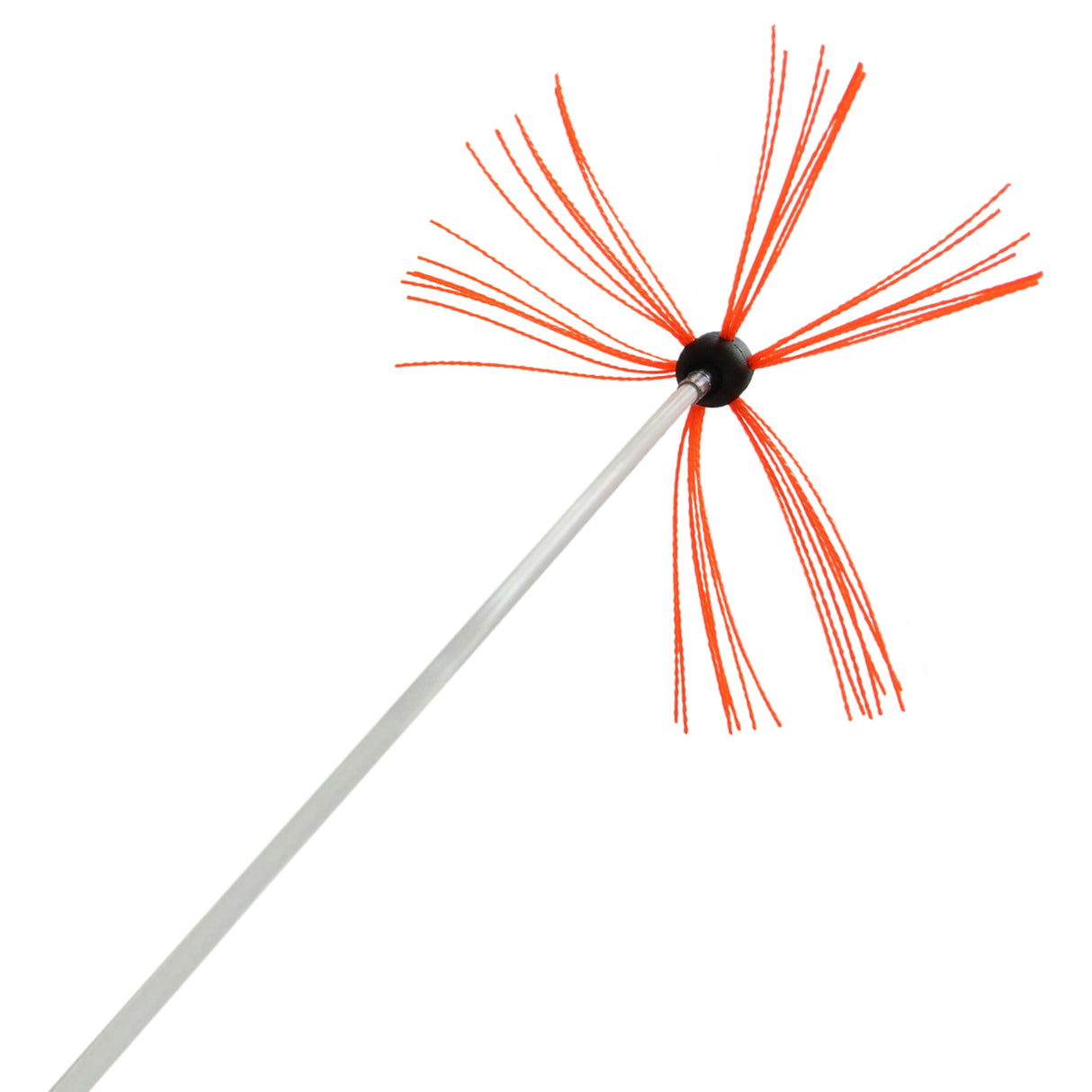 Scovolo spazzacamino MaxBlast 8m con setole arancioni e manico bianco, ideale per pulire camini e canne fumarie con facilità