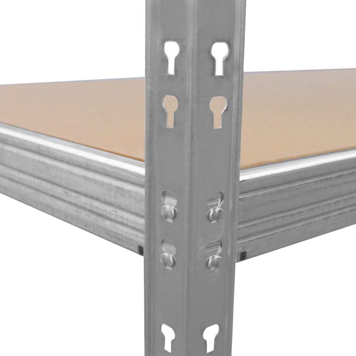 Scaffale HD Rax per uso pesante, struttura in metallo grigio, ripiano in legno chiaro, design robusto e resistente per carichi elevati