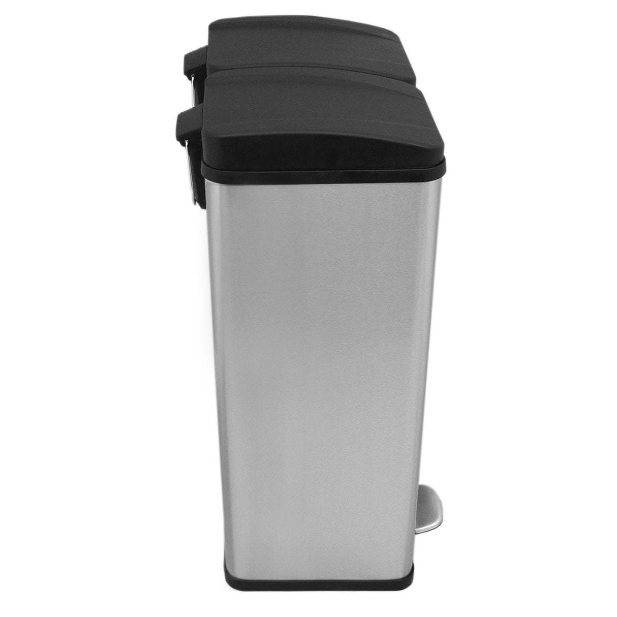 Pattumiera a due compartimenti, 60 Litri - Acciaio