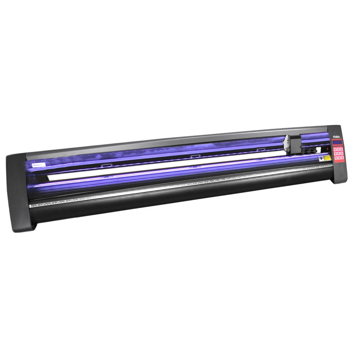 Taglierina per vinile da 1350 mm con guida luminosa a LED, struttura nera, design elegante e funzionale per precisione di taglio