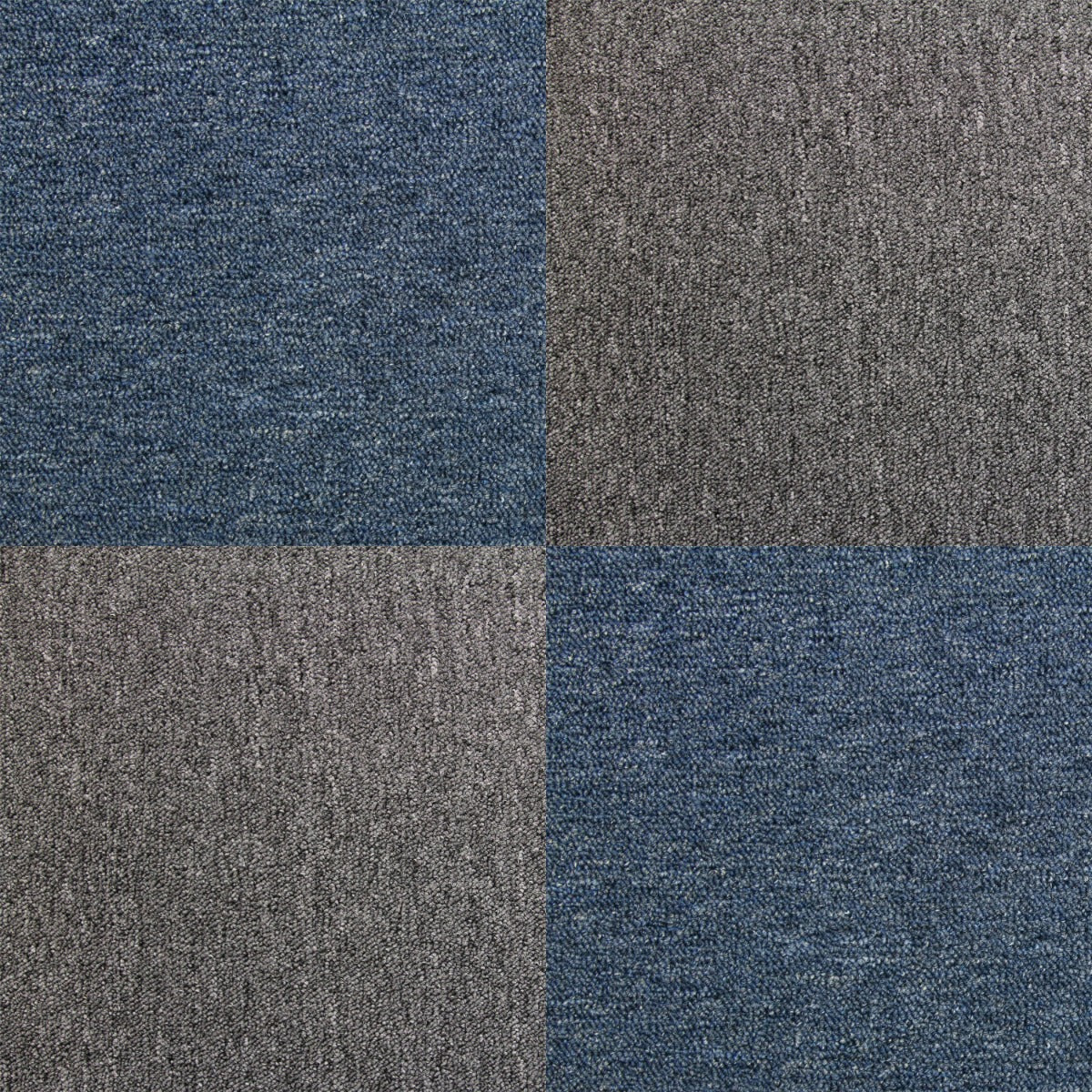 40 Mattonelle di Moquette 10mq in Storm Blu & Grigio Antracite
