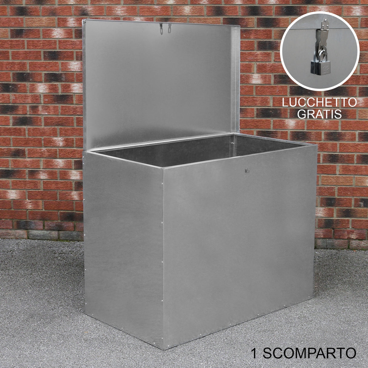 Contenitore per Mangimi Galvanizzato - 1 Scomparto