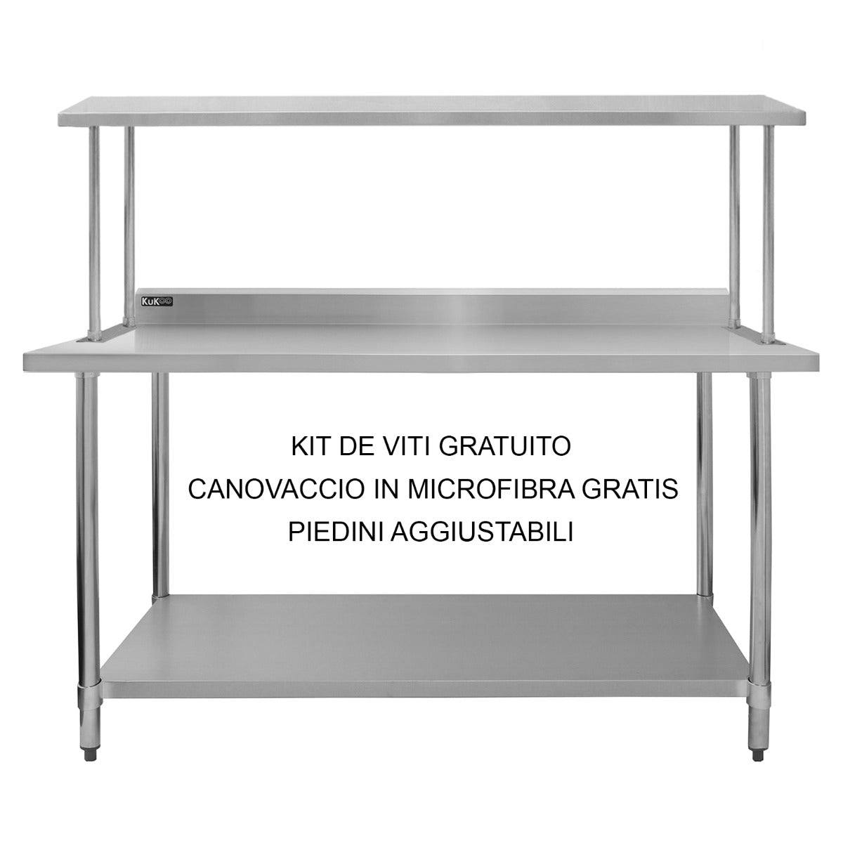 Set Tavolo e Ripiano da Cucina Ristorante KuKoo, Mensola Singola - 180cm