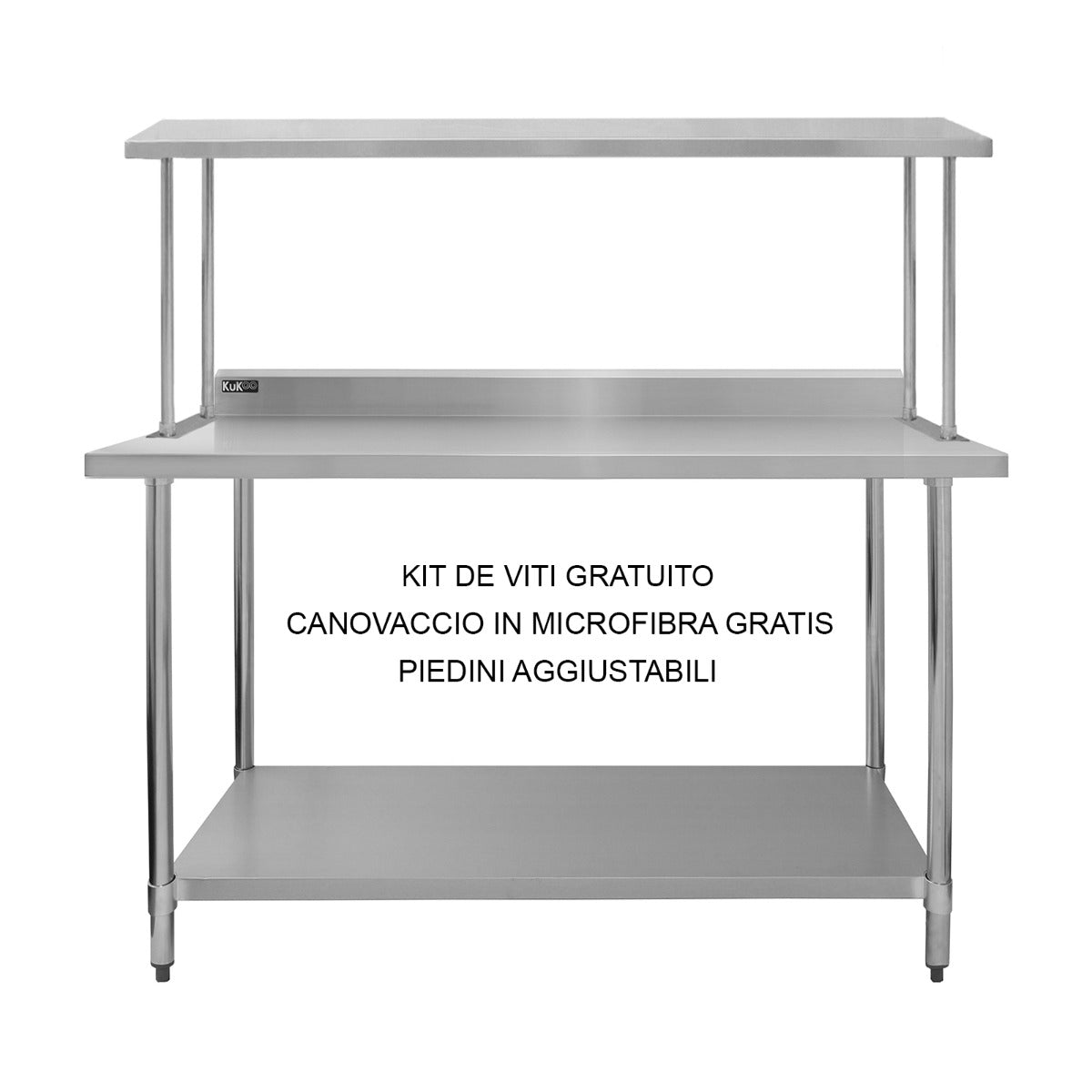 Set Tavolo e Ripiano da Cucina Ristorante KuKoo, Mensola Singola - 150cm