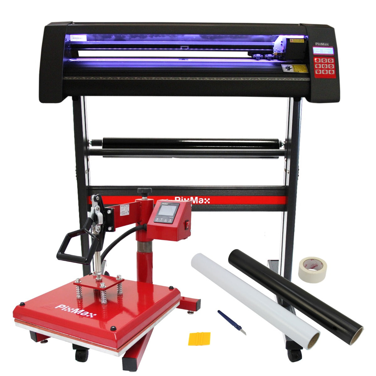 Plotter per Taglio Vinile - LED - 720 & Pressa a Caldo Basculante - 38x38