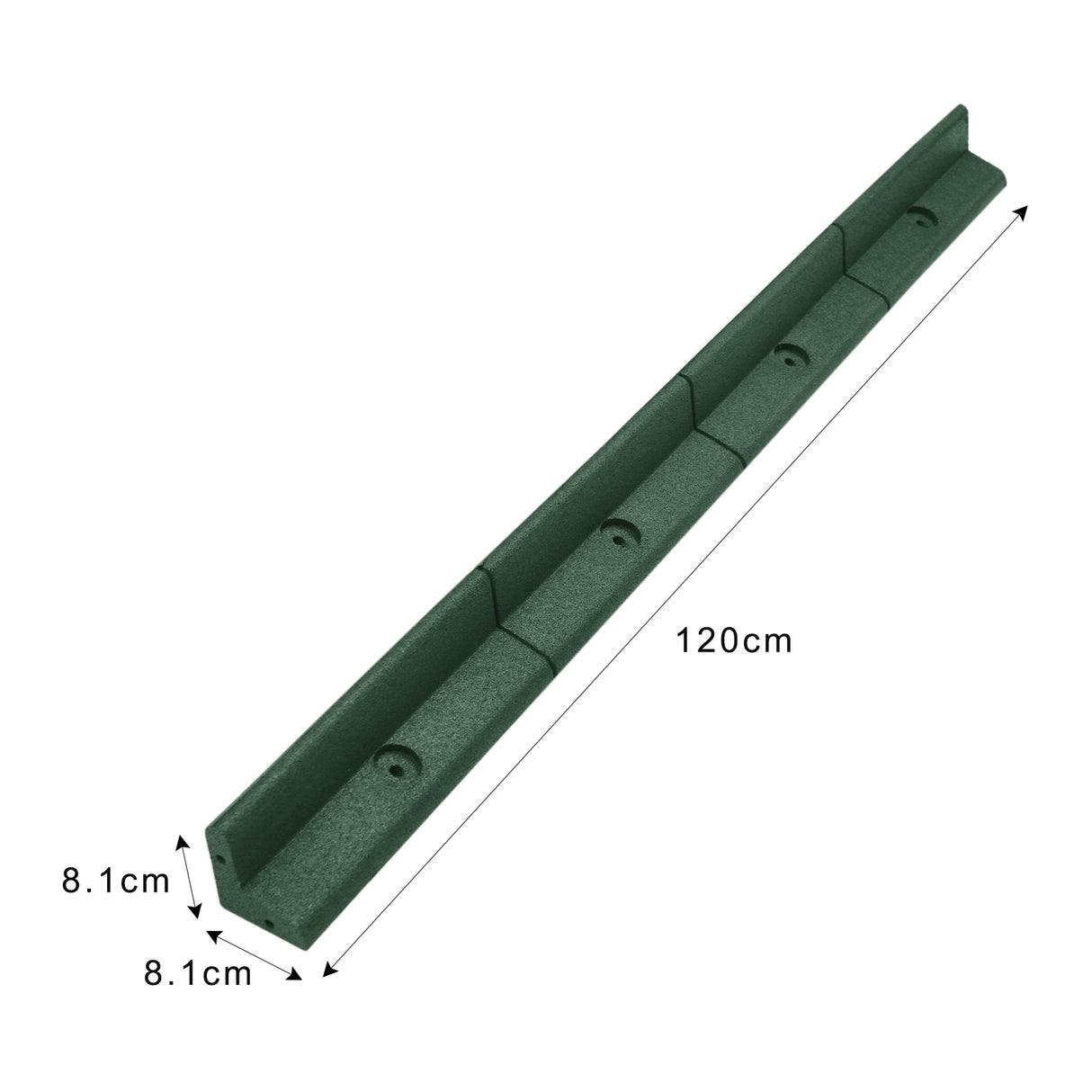 Bordatura da giardino flessibile verde di 1,2 m, con superficie liscia e forma rettangolare, ideale per delimitare aiuole e giardini
