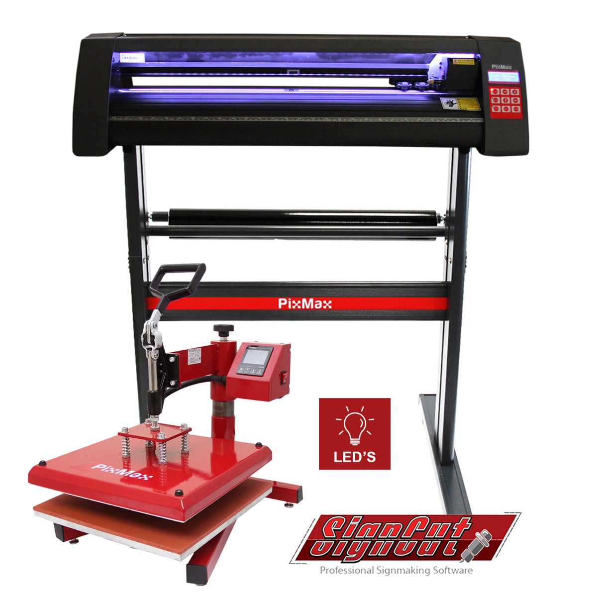 Plotter per Taglio Vinile - LED - 720 & Pressa a Caldo Basculante - 38x38