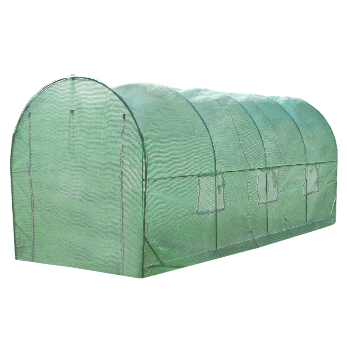 Serra da giardino a tunnel verde, 19mm, 5m x 2m, con struttura arcuata e copertura in plastica resistente, ideale per piante