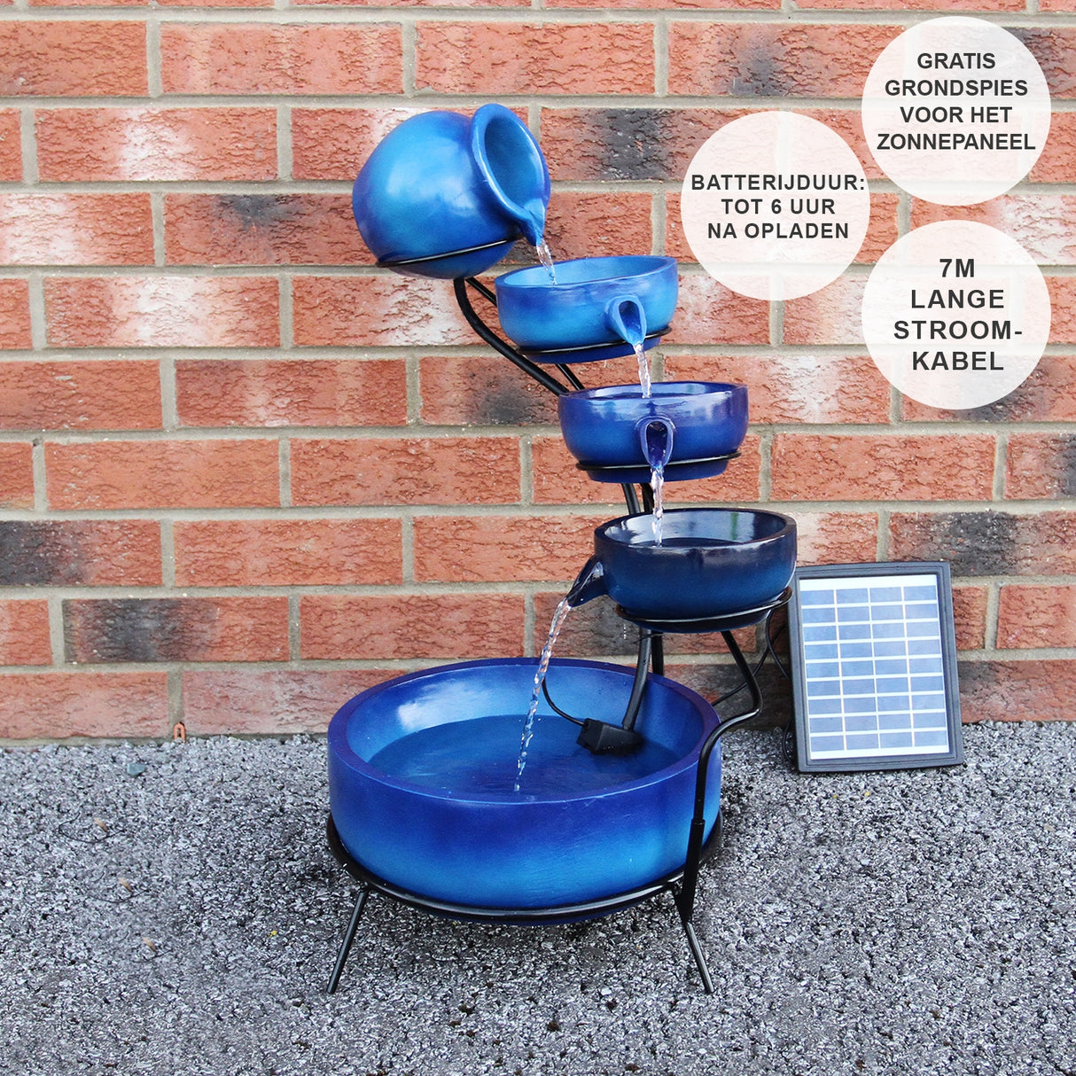 Fontana Solare a Cascata - Blu