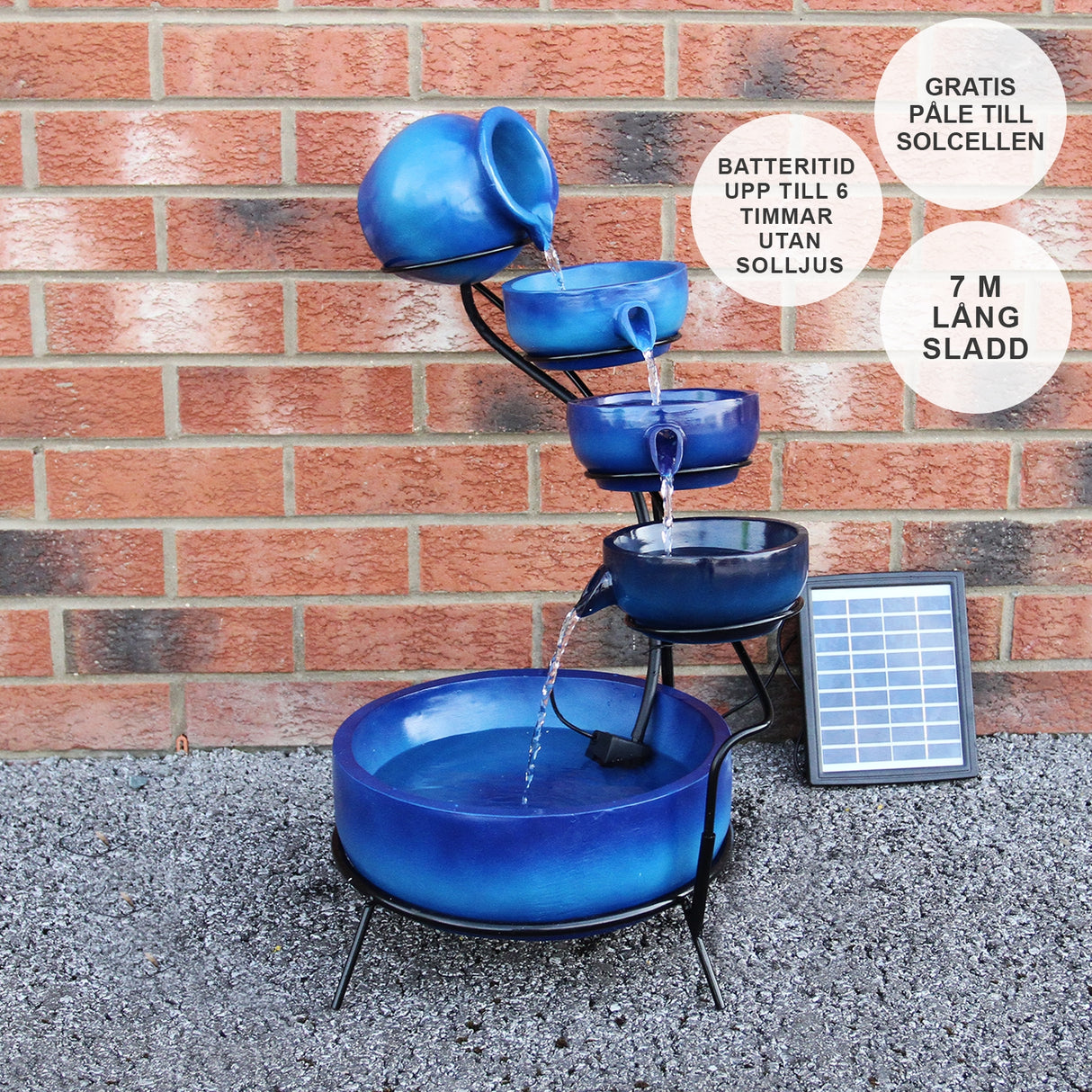 Fontana Solare a Cascata - Blu