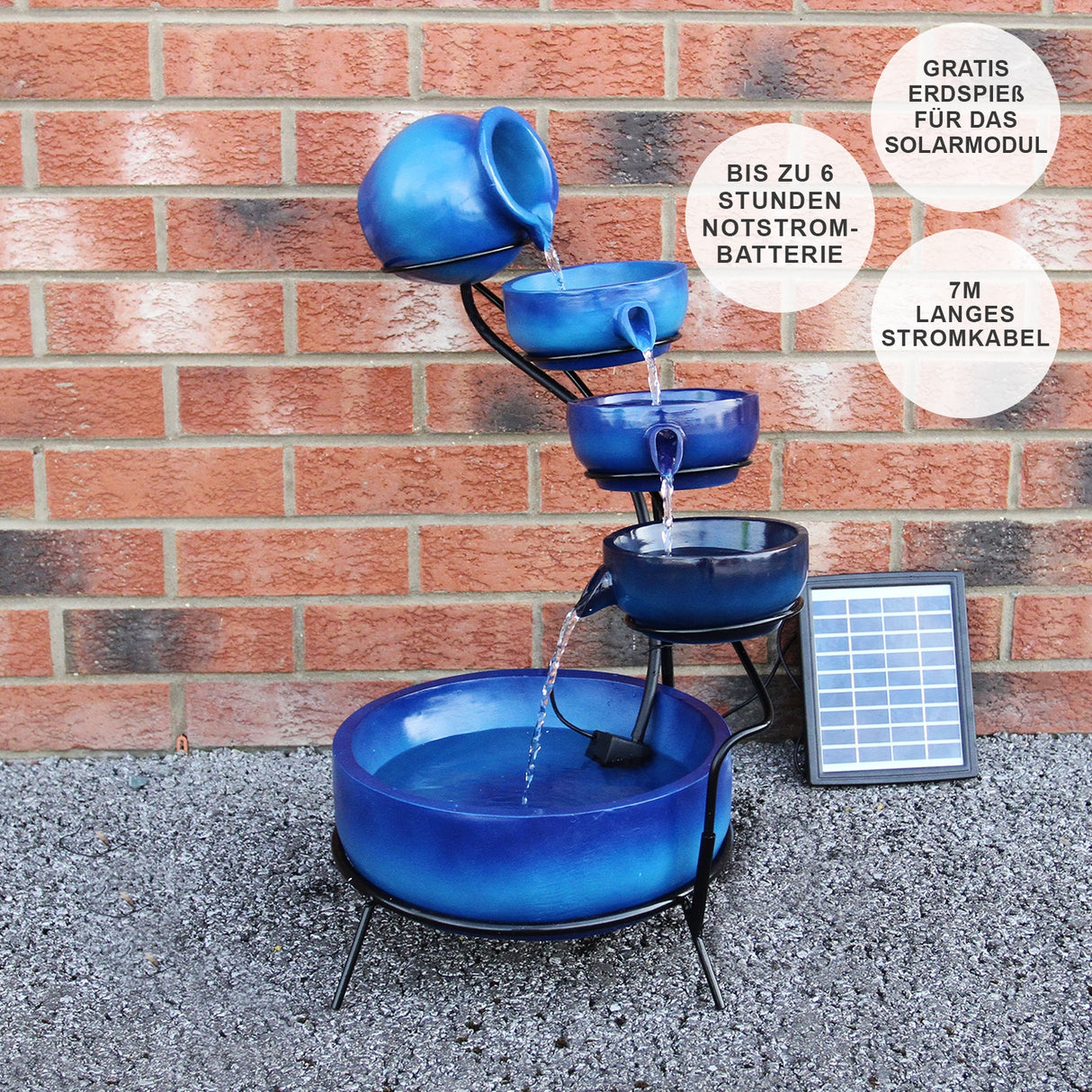 Fontana Solare a Cascata - Blu