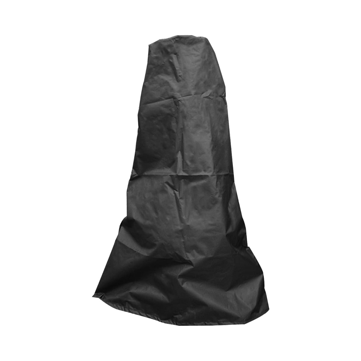 Copertura nera per caminetto da giardino, realizzata in materiale resistente, con forma a ciminiera per proteggere da intemperie