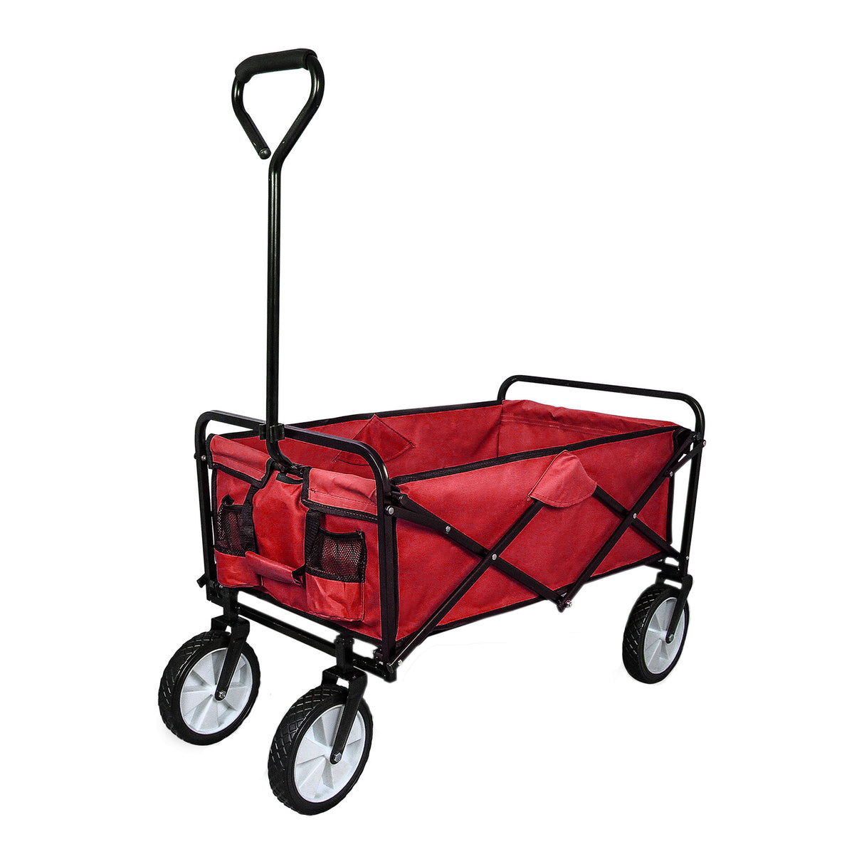 Carrello Pieghevole Fuoristrada 70kg Ruote 360° Acciaio Rosso