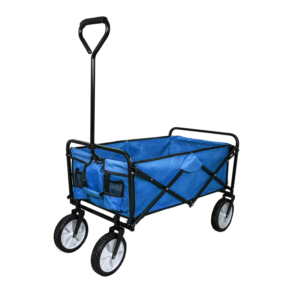 Carrello Pieghevole Fuoristrada 70kg Ruote 360° Acciaio Blu