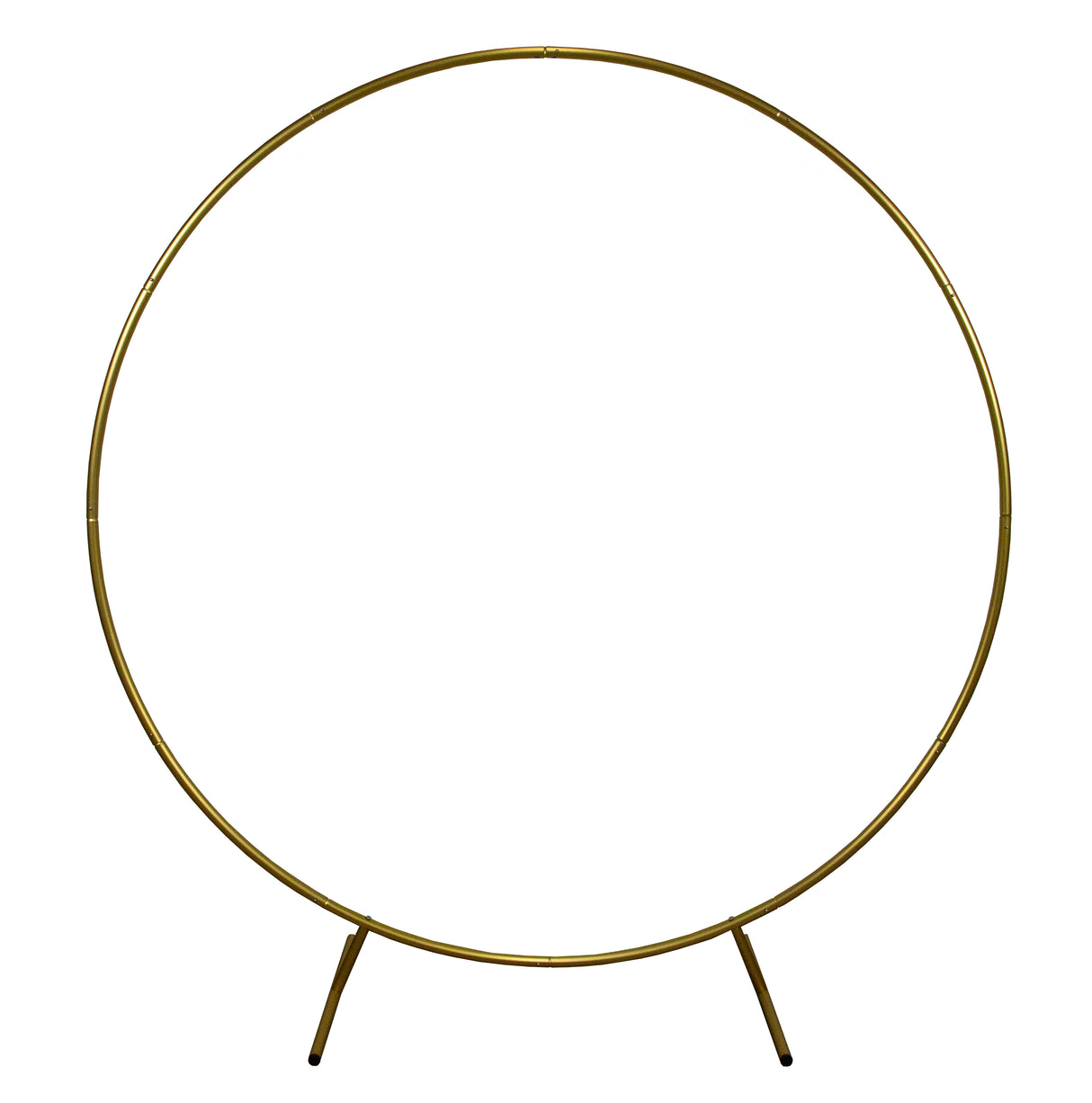 Arco decorativo dorato per matrimoni, con struttura circolare e base stabile, ideale per allestimenti eleganti e romantici
