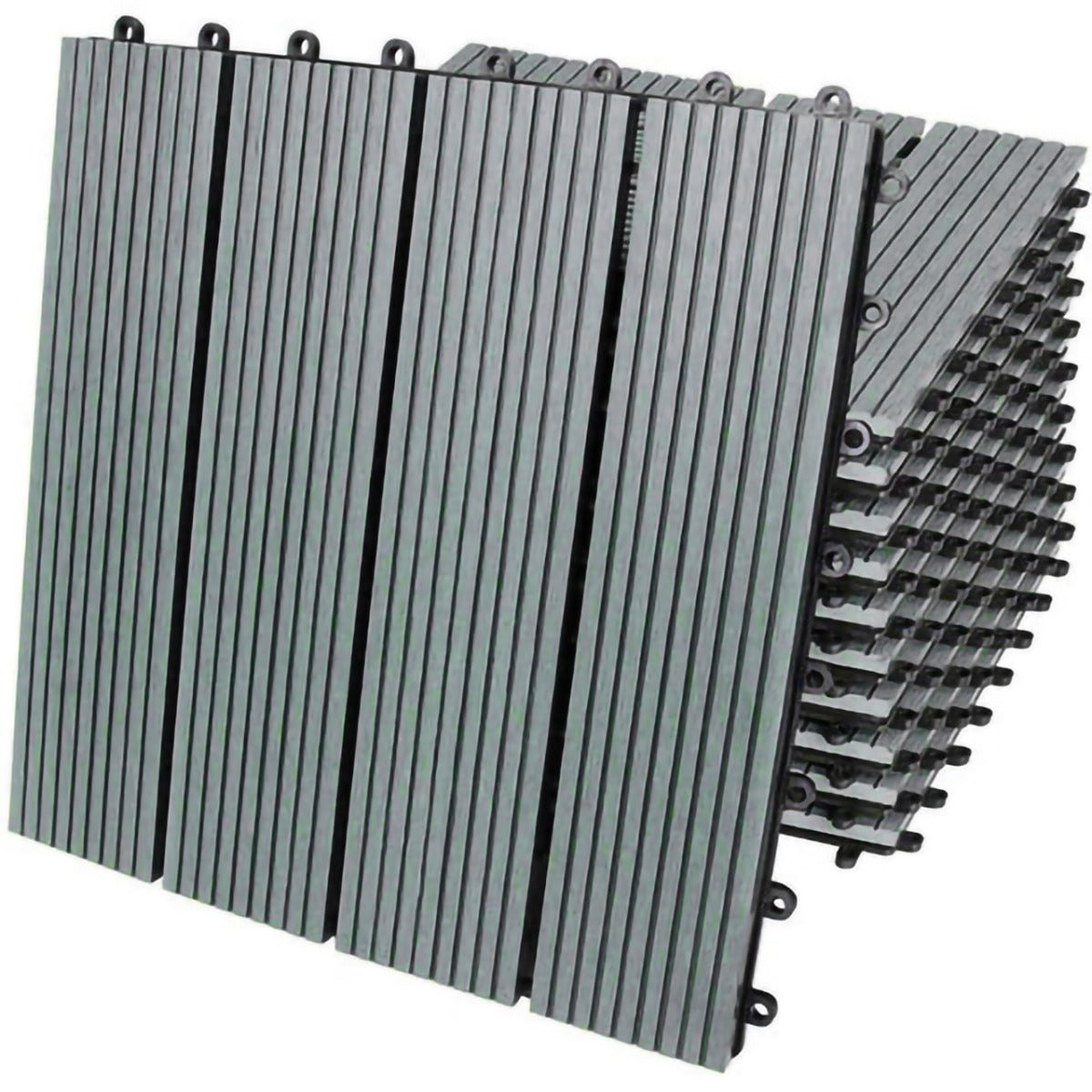 Piastrelle da Giardino in WPC 30x30cm - 33 Pezzi - Grigio