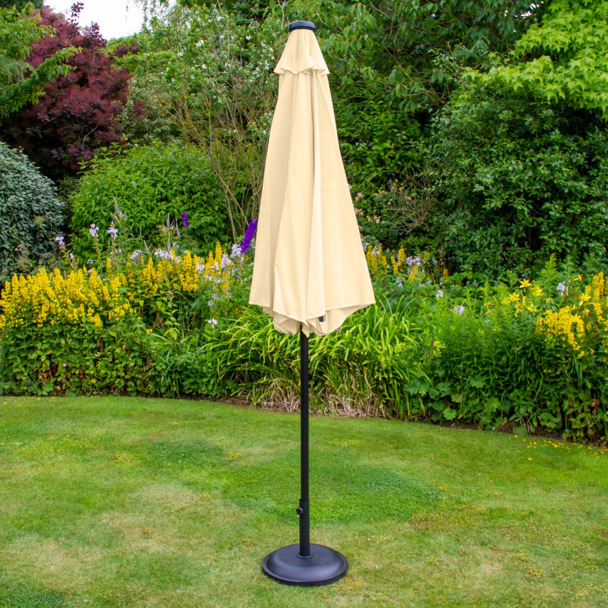 Ombrellone da Giardino Inclinabile 2.7m con LED - Beige