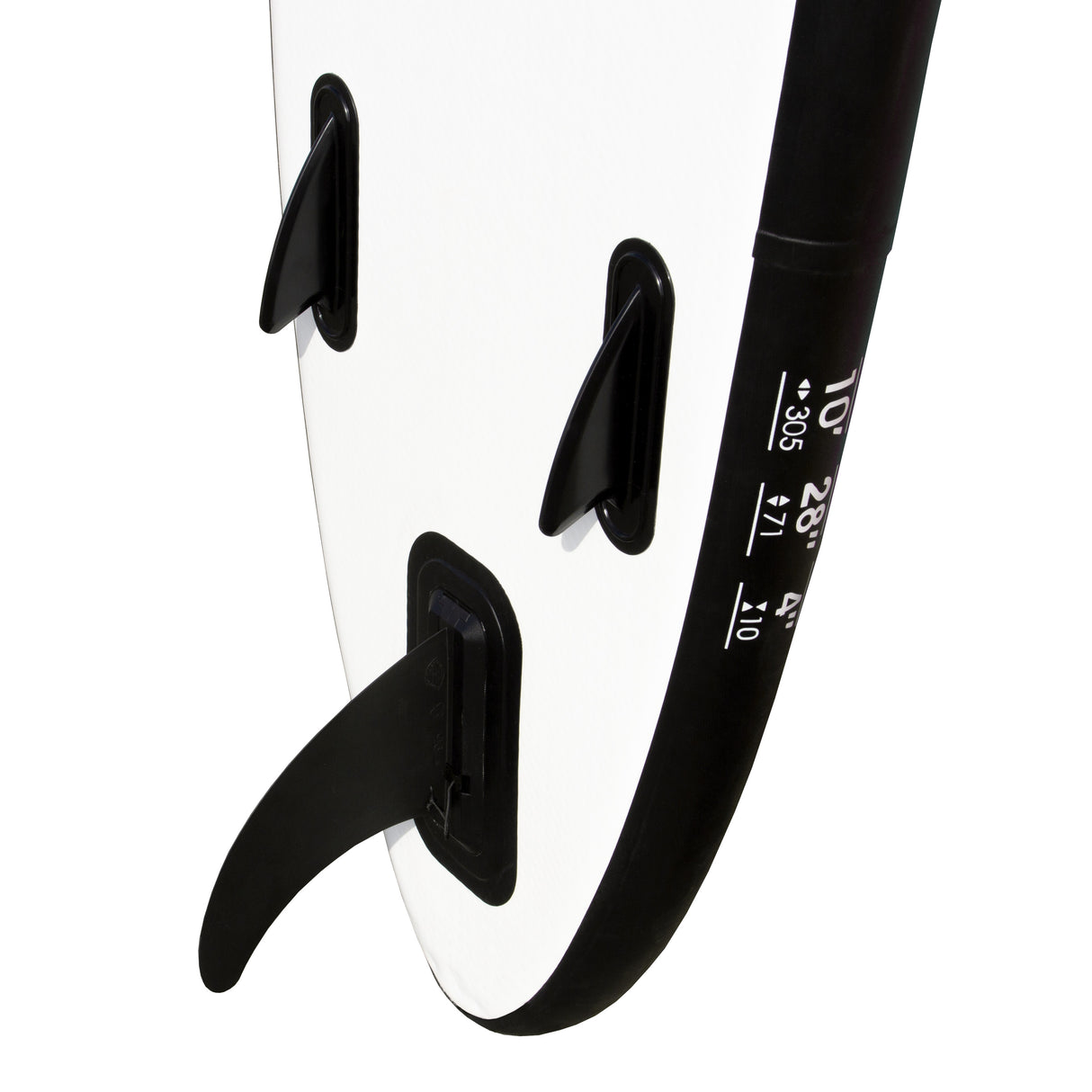 Tavola da surf SUP gonfiabile da 3m, blu con superficie liscia, pinne nere e design aerodinamico per prestazioni ottimali in acqua