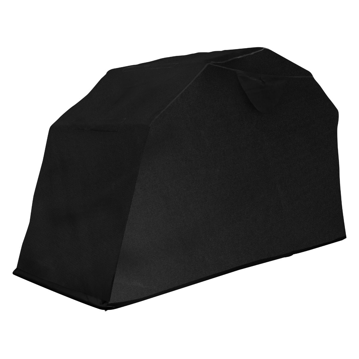 Tenda per motociclette di colore nero, realizzata in materiale resistente, con forma sagomata per una protezione ottimale del veicolo