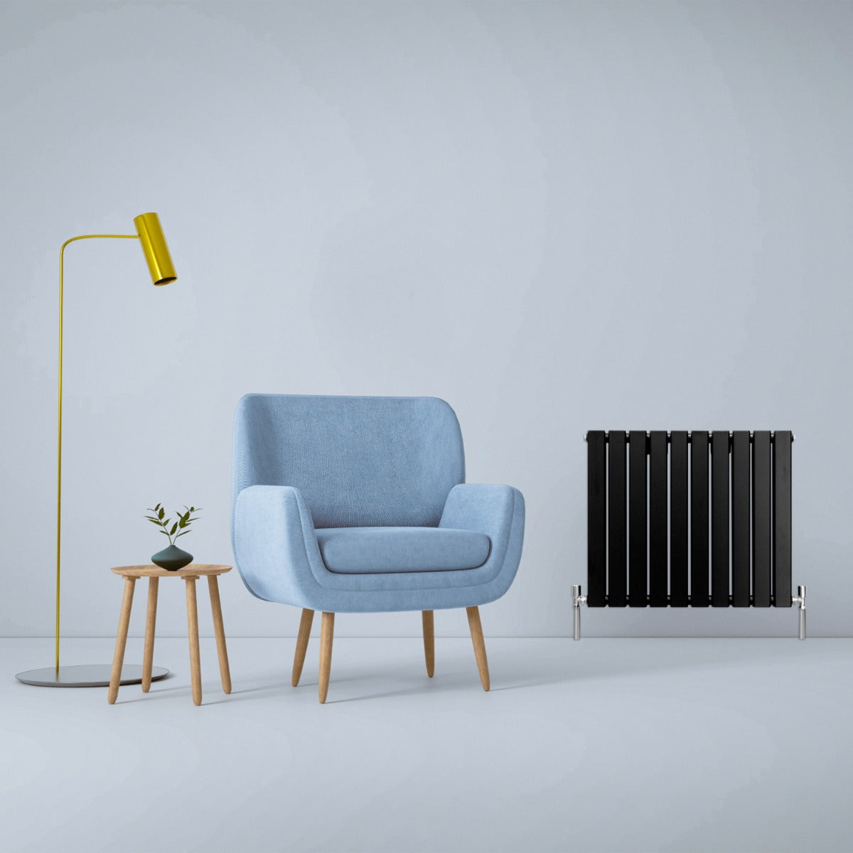 Radiatore a Elementi Piatti - Nero Opaco - 60cm x 70cm