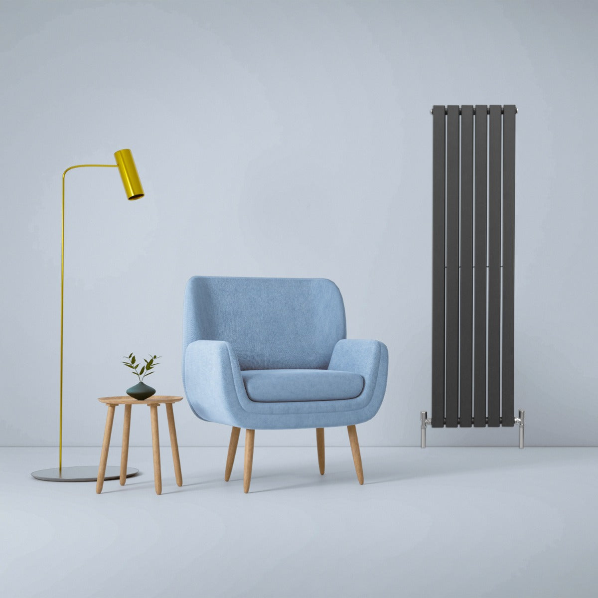 Radiatore a Elementi Piatti - Grigio Antracite - 160cm x 42cm