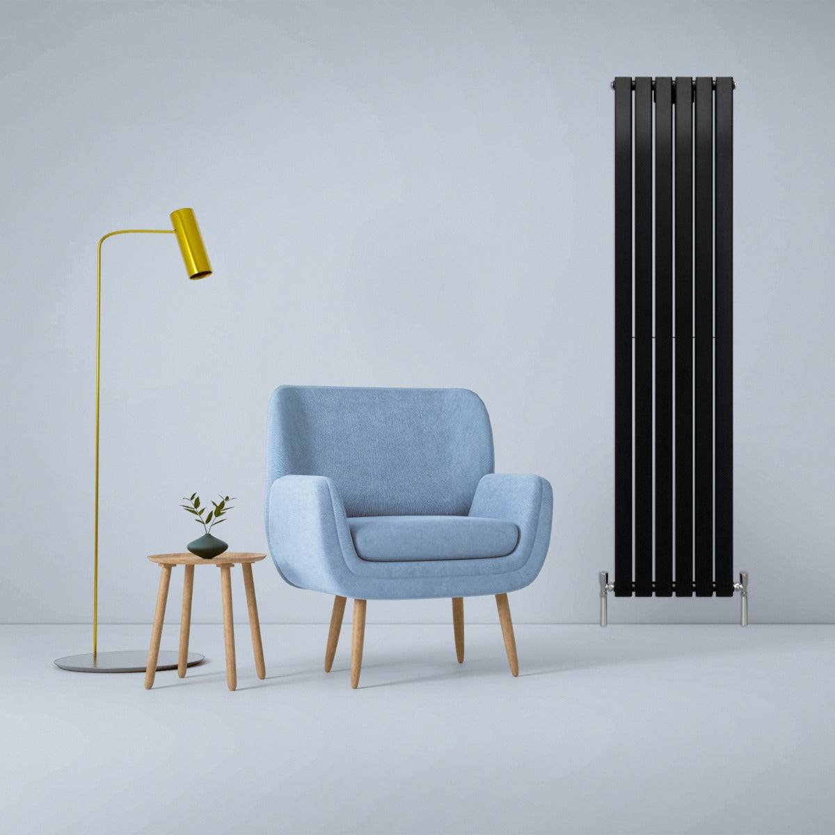 Radiatore a Elementi Piatti - Nero Opaco - 180cm x 42cm
