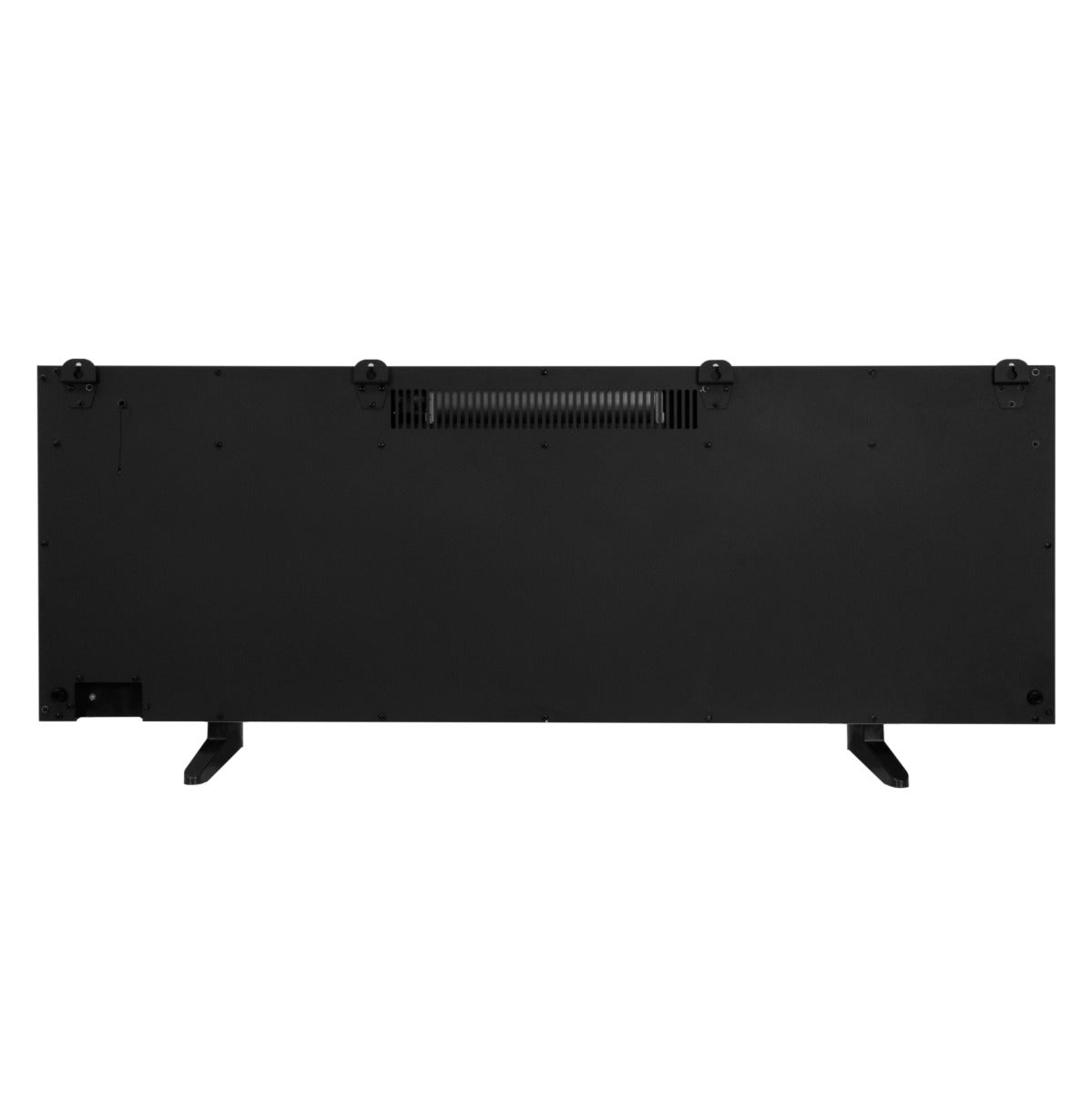 Caminetto elettrico da incasso da 60 pollici, struttura nera opaca, design elegante e moderno, ideale per interni raffinati