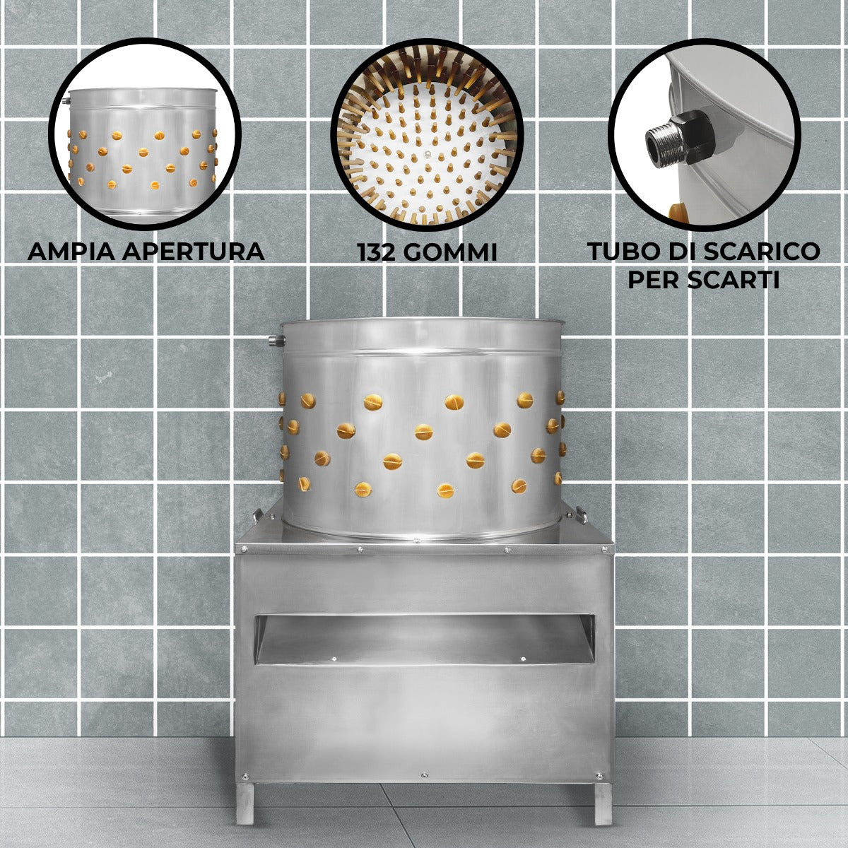 KuKoo Macchina Spiumatrice per pollame – 60cm