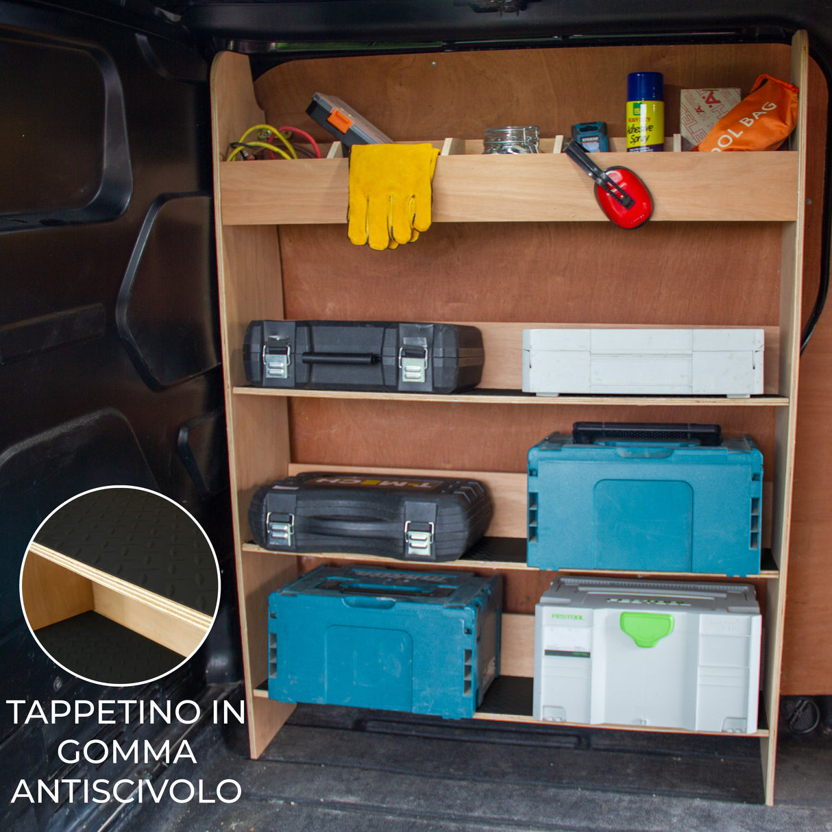 Scaffale per Ford Transit con Tappetini Gommati