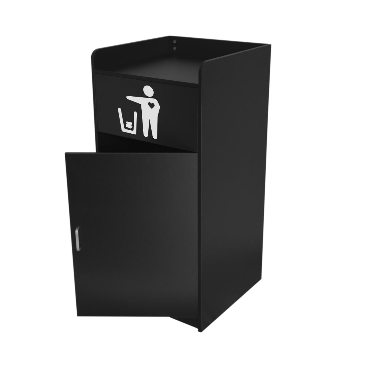 Contenitore Pattumiera Svuota Vassoi in Legno - Nero