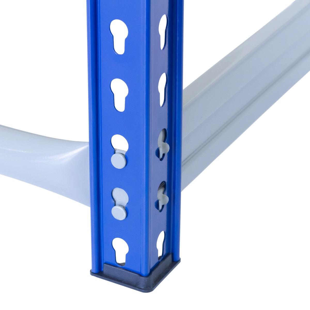 Scaffale porta pneumatici in metallo blu con supporti robusti, design pratico e finiture lisce per una facile organizzazione