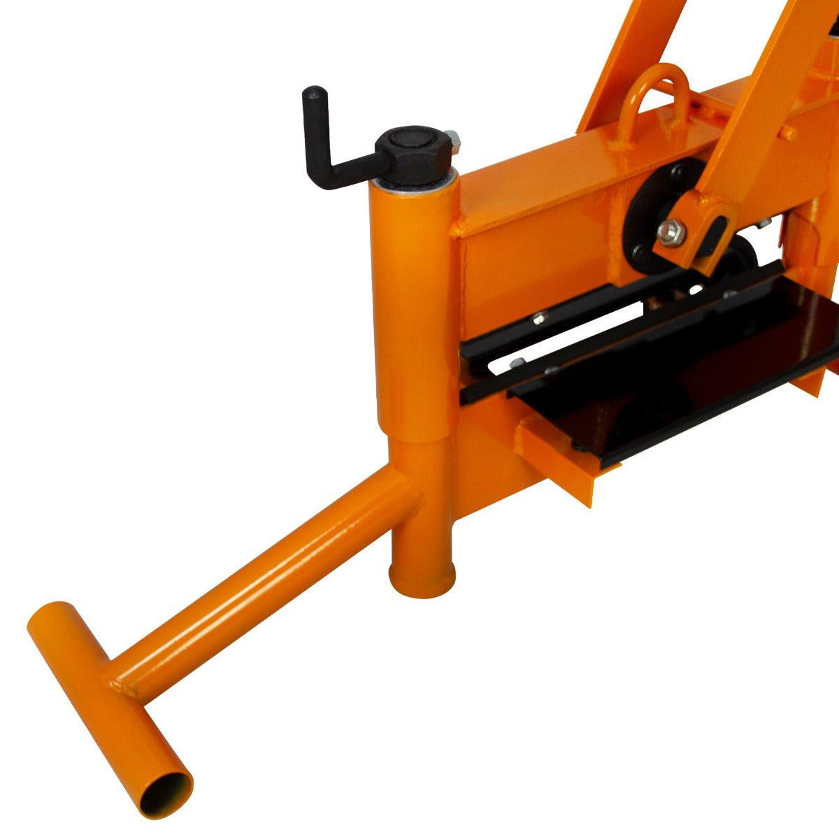 Taglia mattoni T-Mech di 330mm, struttura robusta arancione, manico ergonomico e base nera per un taglio preciso e facile