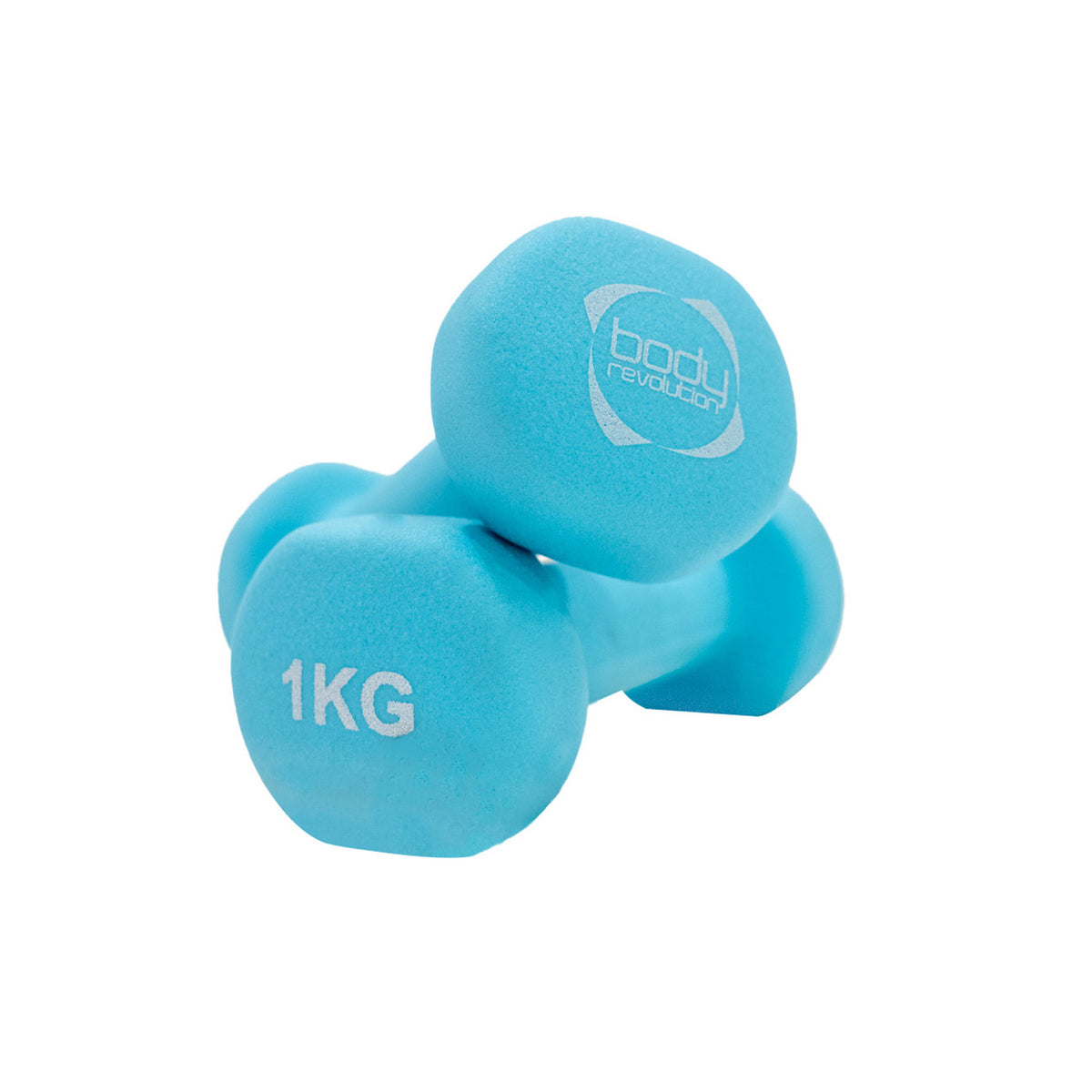Manubrio azzurro da 1 kg con superficie morbida e antiscivolo, ideale per esercizi di tonificazione e fitness a casa