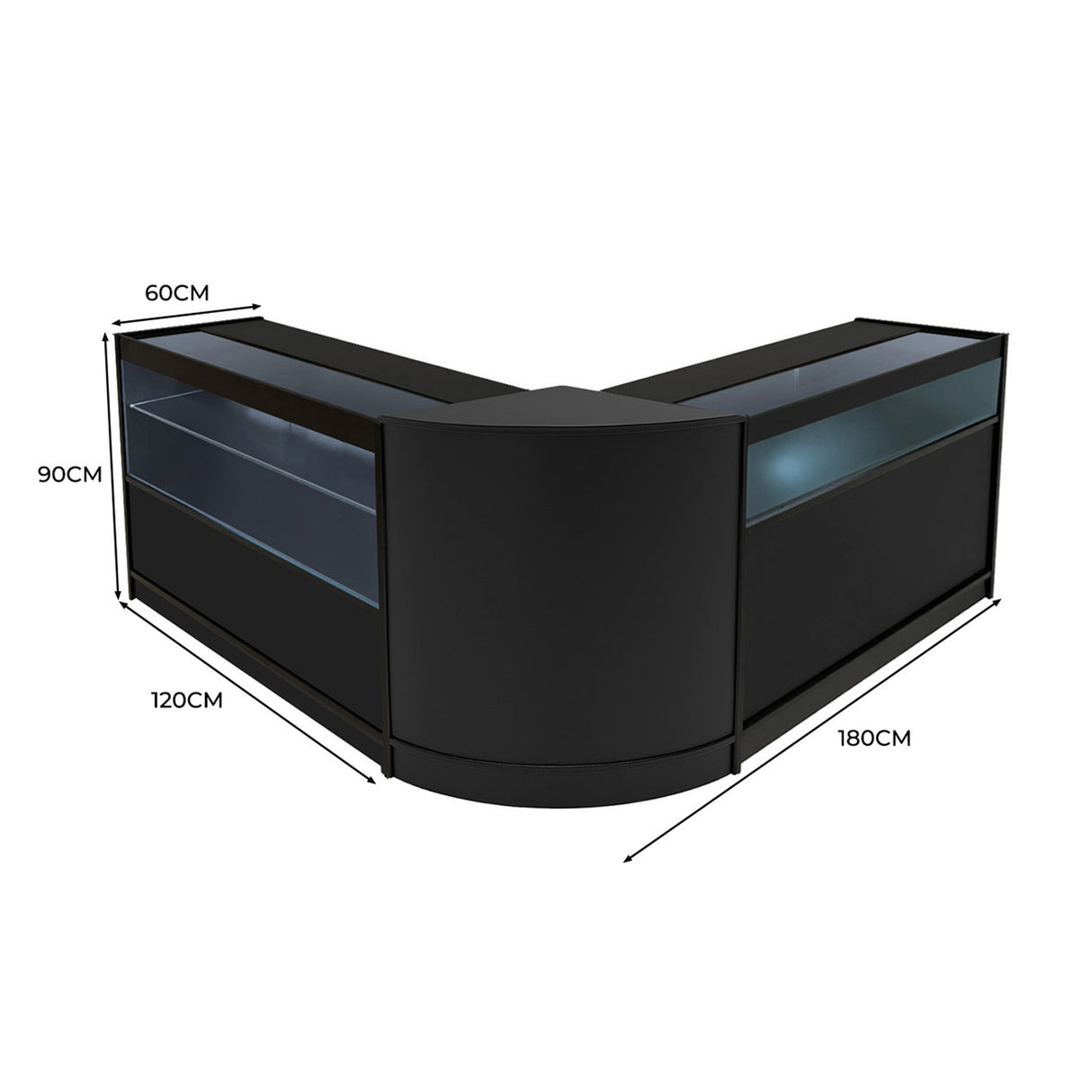 Set Banconi da Negozio Adonis LED B1200, C1200 e CM60 – Nero