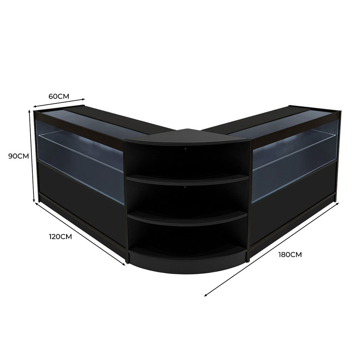 Set Banconi da Negozio Andromeda LED C1200 x2 e LM60 – Nero