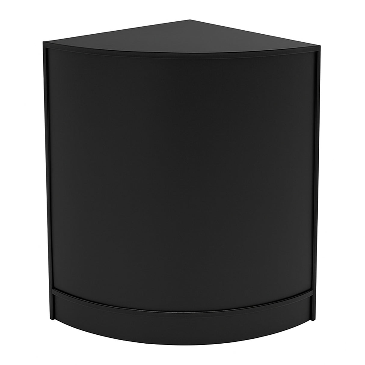 Set banconi Helios angolare nero con illuminazione LED, design moderno e superficie liscia, ideale per spazi eleganti e funzionali