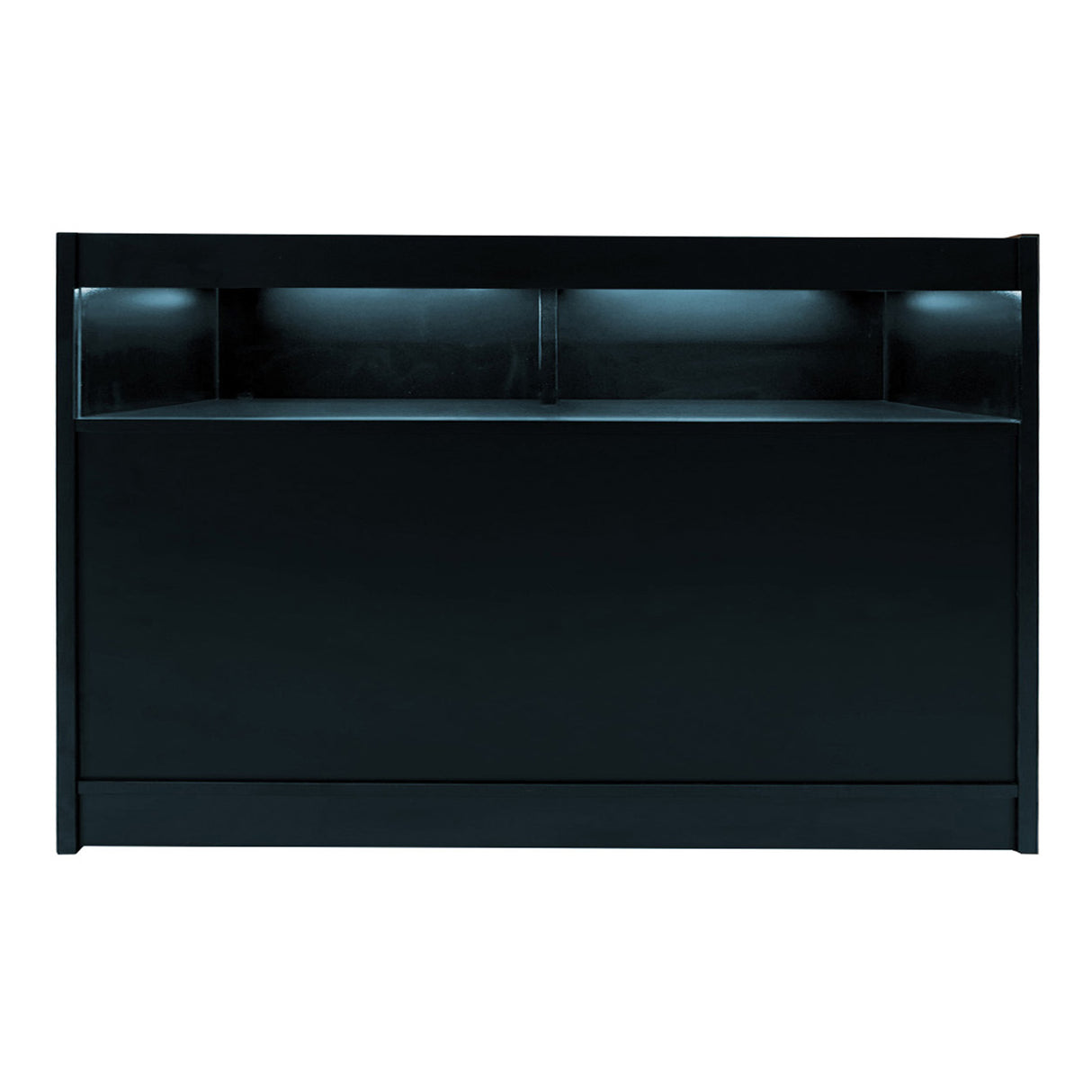Bancone Theseus LED nero con illuminazione LM60, design moderno e linee pulite, superficie liscia e finitura elegante