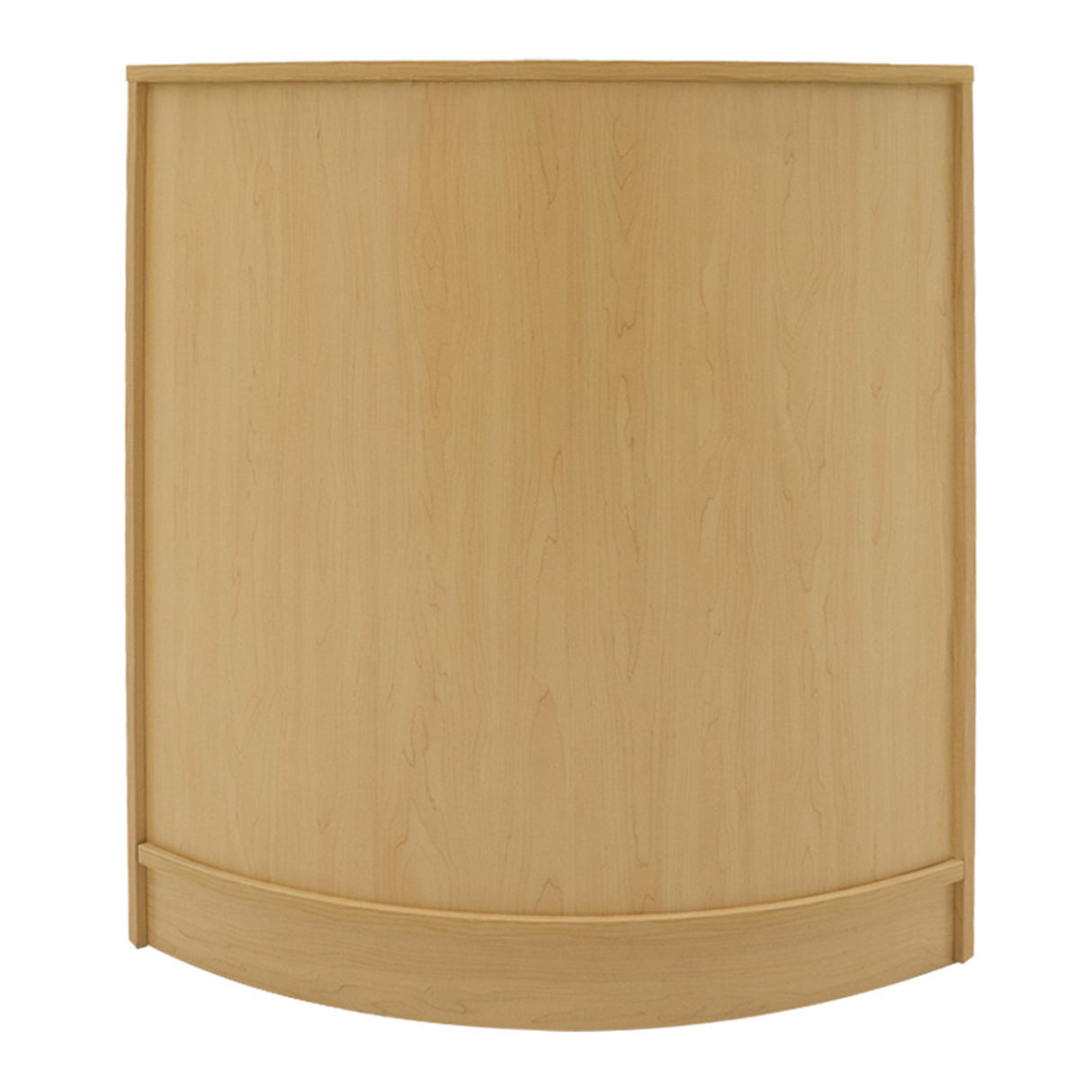 Bancone Hera LED in legno d'acero chiaro, design curvo e superficie liscia, ideale per spazi moderni e accoglienti