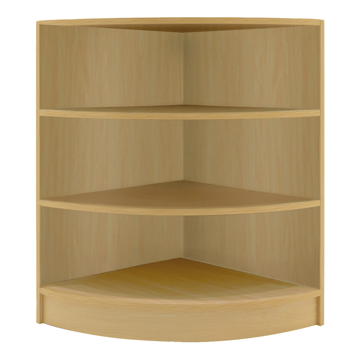 Set banconi Theia in legno d'acero, design angolare con quattro ripiani, finitura chiara e texture liscia, ideale per spazi moderni
