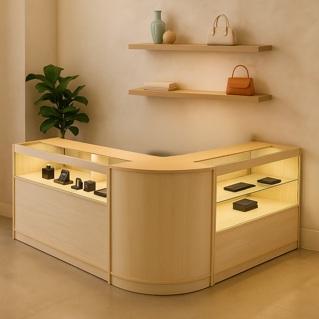 Set Banconi da Negozio Adonis LED B1200, C1200 e CM60 – Acero