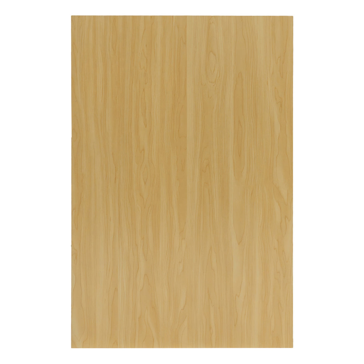Piano bancone in legno d'acero chiaro, con venature naturali, superficie liscia e finitura lucida, ideale per negozi e esposizioni