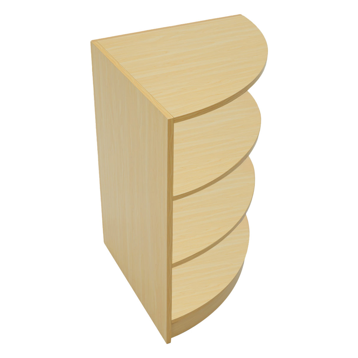 Set di banconi in legno d'acero con finitura liscia e curve eleganti, dotati di illuminazione LED per un'atmosfera moderna