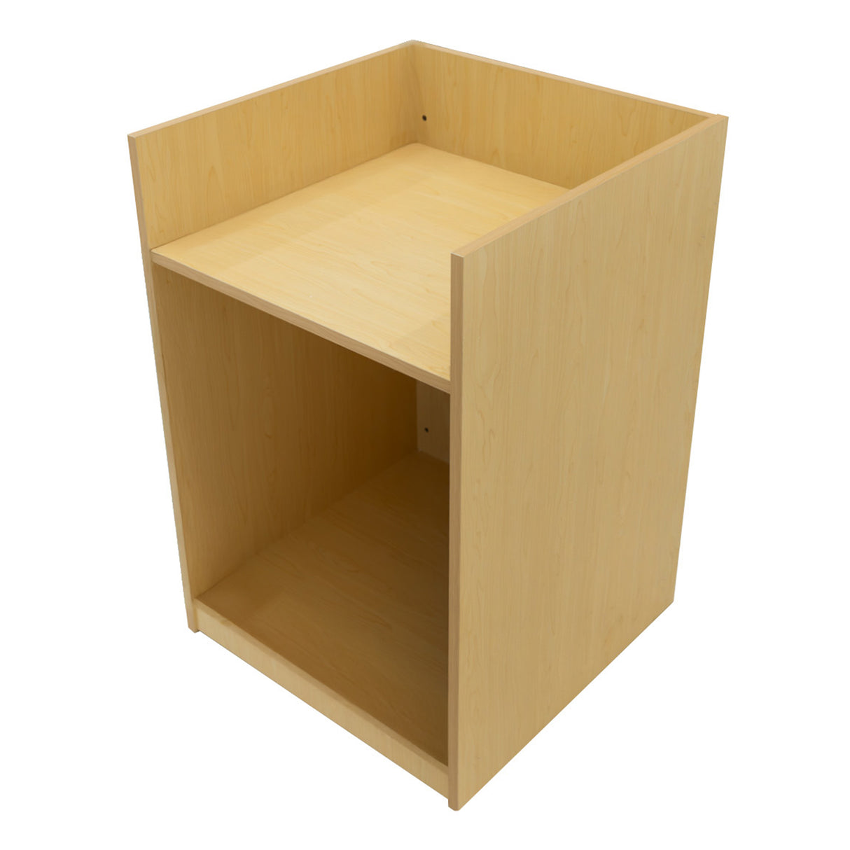 Set banconi Theia in legno d'acero chiaro, design semplice con ripiano superiore e spazio aperto inferiore per stoccaggio