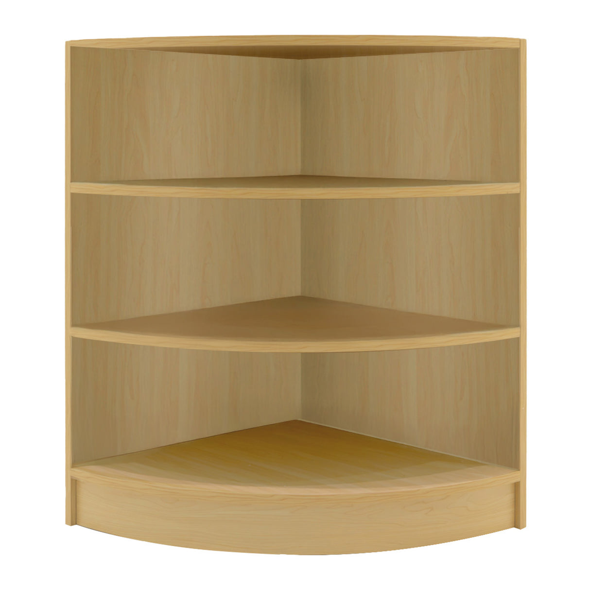 Set banconi LED Demeter in acero, design angolare con tre ripiani, finitura chiara e superficie liscia, ideale per esposizione prodotti