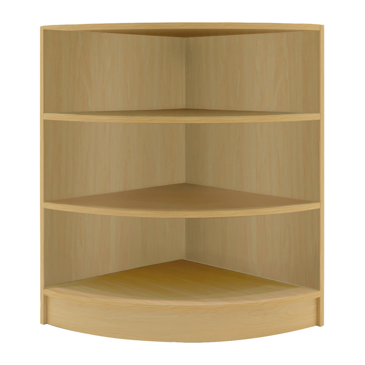 Set banconi angolari in legno d'acero chiaro con illuminazione LED, design moderno e superfici lisce, ideale per spazi commerciali