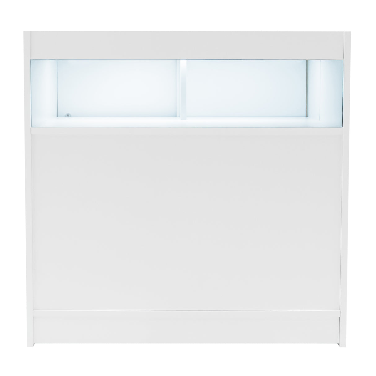 Set di banconi Iris B900 in bianco con illuminazione LED, design moderno e linee pulite, ideale per spazi eleganti e funzionali