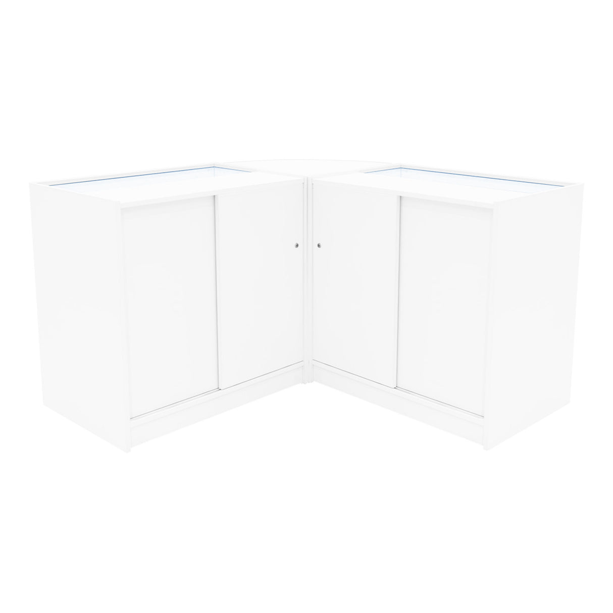 Set Bancone Negozio Apollo LED con 2x K900 + Angolare LM60 - Bianco