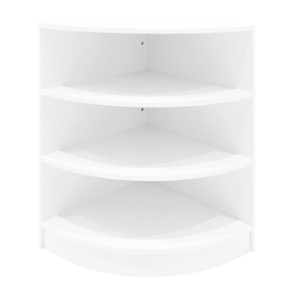 Set banconi negozio Calliope LED K900, C900 e LM60 in bianco, con ripiani angolari e finitura liscia, ideale per esposizione prodotti