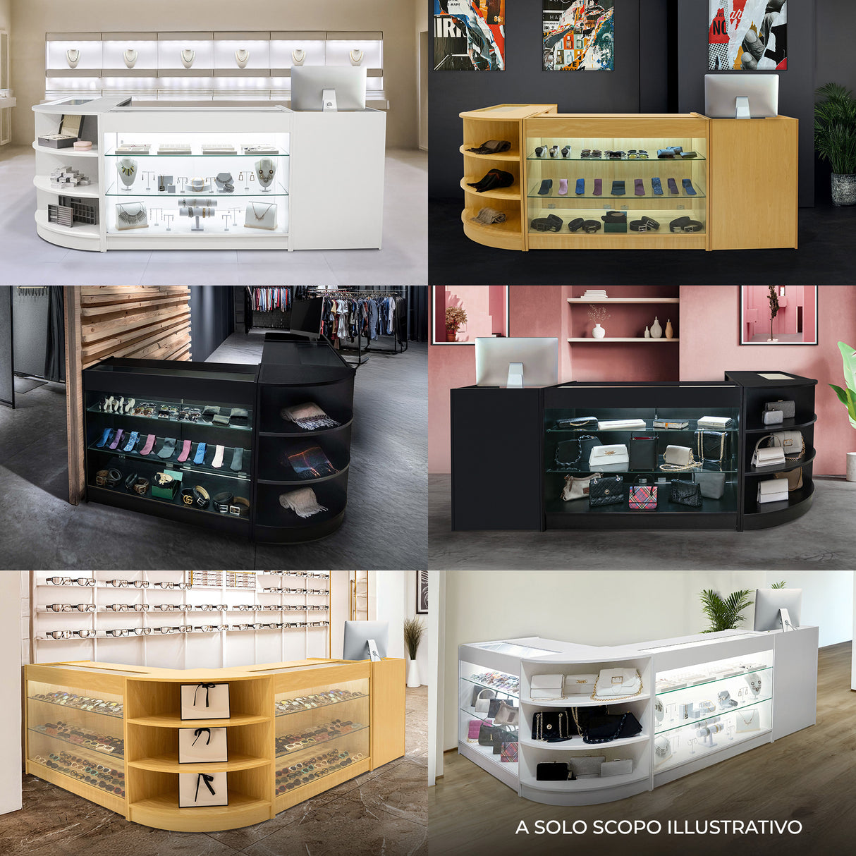 Set Banconi con Illuminazione LED Hyperion K900, B900, TB60 & LM60 - Bianco